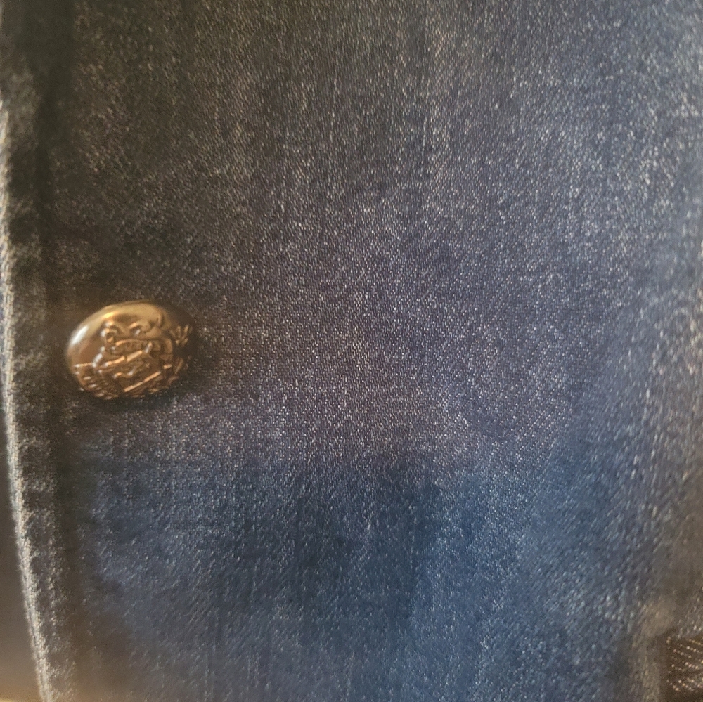 NWT INC Dark Denim Puffy Sleeve Jacket Coat Blazer - Picture 3 of 11
